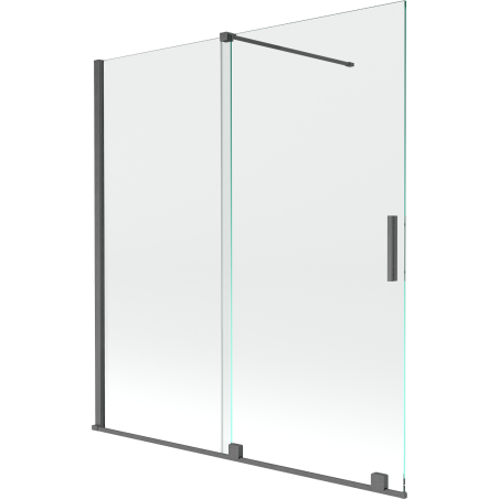 Mexen Velar 2-wing bathtub screen Sliding 150 x 150 cm, transparent, brushed gun gray - 896-150-000-01-66