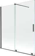 Mexen Velar 2-wing bathtub screen Sliding 150 x 150 cm, transparent, brushed gun gray - 896-150-000-01-66