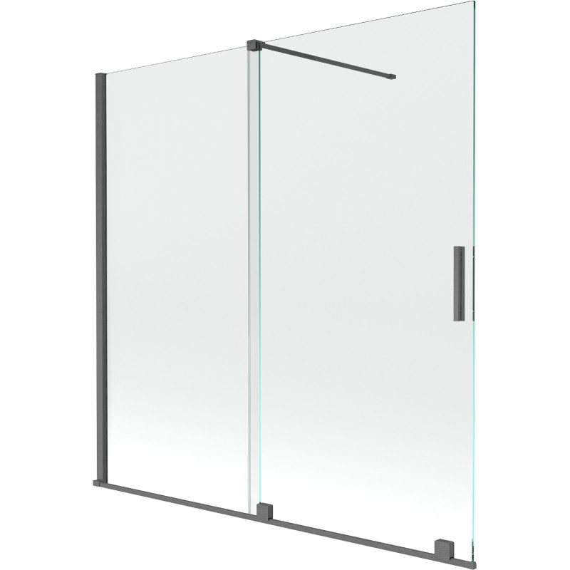 Mexen Velar 2-panel sliding bathtub screen 160 x 150 cm, transparent, gun gray brushed - 896-160-000-01-66
