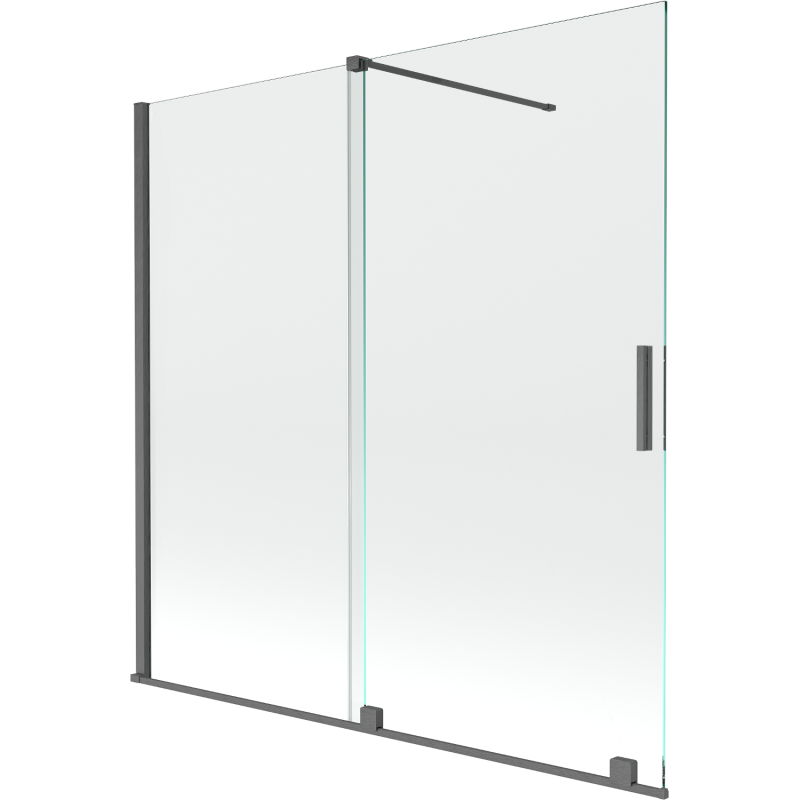 Mexen Velar 2-wing sliding shower screen 160 x 150 cm, transparent, brushed gun gray - 896-160-000-01-66
