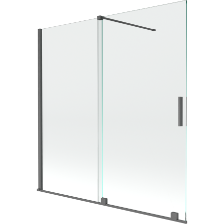 Mexen Velar 2-wing sliding shower screen 160 x 150 cm, transparent, brushed gun gray - 896-160-000-01-66