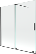 Mexen Velar 2-wing bathtub screen Sliding 150 x 160 cm, transparent, brushed gun gray - 896-160-000-01-66