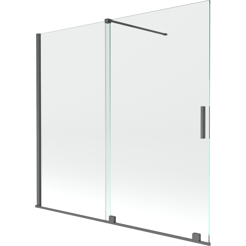 Mexen Velar 2-wing bathtub screen Sliding 170 x 160 cm, transparent, brushed gun gray - 896-170-000-01-66