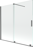 Mexen Velar 2-Panel Sliding Bathtub Screen 170 x 160 cm, Transparent, Brushed Gun Gray - 896-170-000-01-66