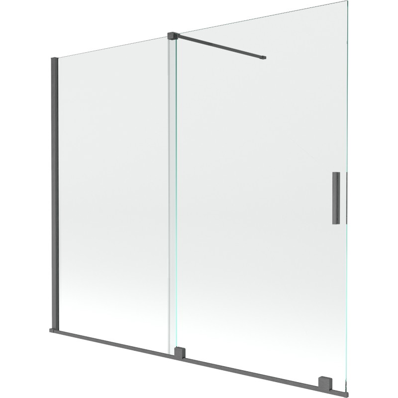 Mexen Velar 2-panel sliding bathtub screen 180 x 150 cm, transparent, brushed gun gray - 896-180-000-01-66