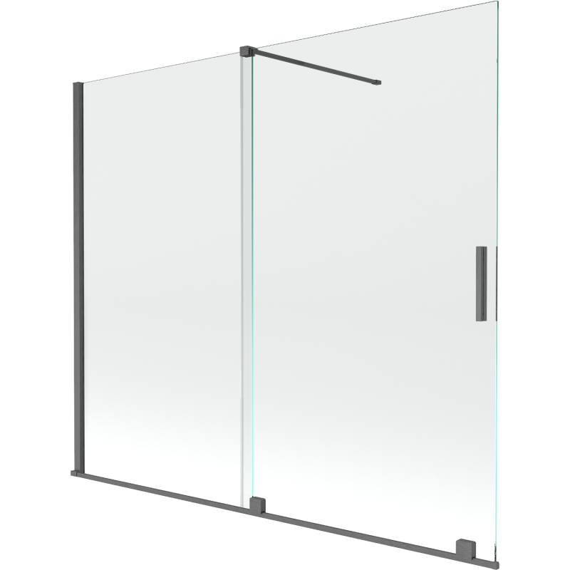 Mexen Velar 2-wing bathtub screen Sliding 180 x 160 cm, transparent, brushed gun gray - 896-180-000-01-66