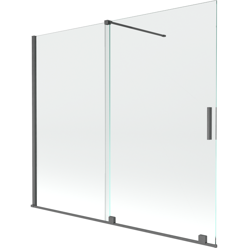 Mexen Velar 2-wing sliding bathtub screen 180 x 150 cm, transparent, gun gray brushed - 896-180-000-01-66