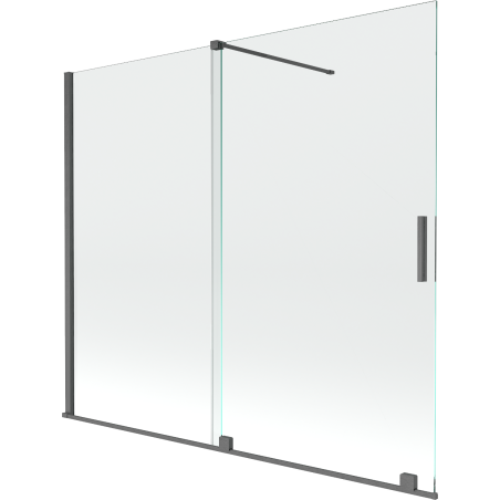 Mexen Velar 2-wing bathtub screen Sliding 180 x 160 cm, transparent, brushed gun gray - 896-180-000-01-66