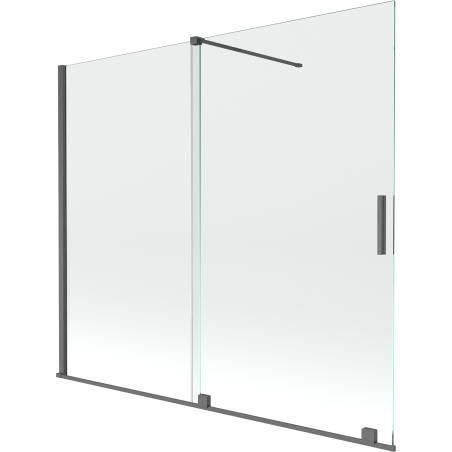 Mexen Velar 2-wing sliding bathtub screen 180 x 150 cm, transparent, gun gray brushed - 896-180-000-01-66
