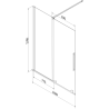 Mexen Velar 2-panel sliding bathtub screen 160 x 150 cm, transparent, brushed gun gray - 896-160-000-01-66