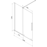 Mexen Velar 2-panel sliding bathtub screen 160 x 150 cm, transparent, gun gray brushed - 896-160-000-01-66