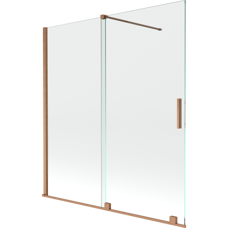 Mexen Velar 2-wing bathtub screen Sliding 150 x 150 cm, transparent, brushed copper - 896-150-000-01-65