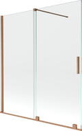 Mexen Velar 2-wing bathtub screen Sliding 150 x 150 cm, transparent, brushed copper - 896-150-000-01-65