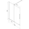 Mexen Velar 2-panel sliding bath screen 150 x 150 cm, transparent, brushed copper - 896-150-000-01-65