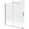Mexen Velar 2-panel sliding bath screen 160 x 150 cm, transparent, brushed copper - 896-160-000-01-65