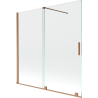 Mexen Velar 2-wing sliding bathtub screen 160 x 150 cm, transparent, brushed copper - 896-160-000-01-65