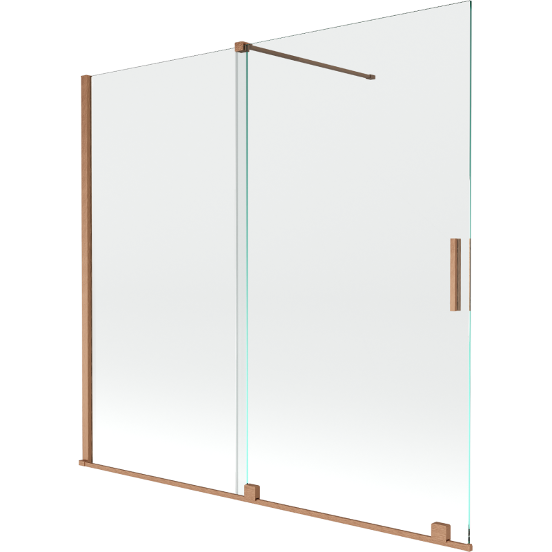 Mexen Velar 2-wing sliding bath screen 170 x 150 cm, transparent, brushed copper - 896-170-000-01-65