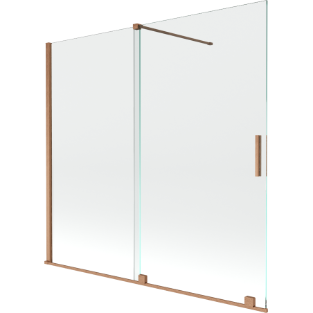 Mexen Velar 2-wing sliding bath screen 170 x 150 cm, transparent, brushed copper - 896-170-000-01-65