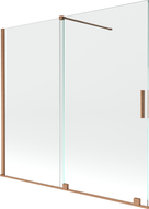 Mexen Velar 2-wing bathtub screen Sliding 170 x 150 cm, transparent, brushed copper - 896-170-000-01-65