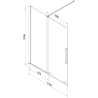 Mexen Velar 2-wing sliding bath screen 170 x 150 cm, transparent, brushed copper - 896-170-000-01-65