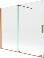 Mexen Velar 2-wing bathtub screen Sliding 180 x 150 cm, transparent, brushed copper - 896-180-000-01-65