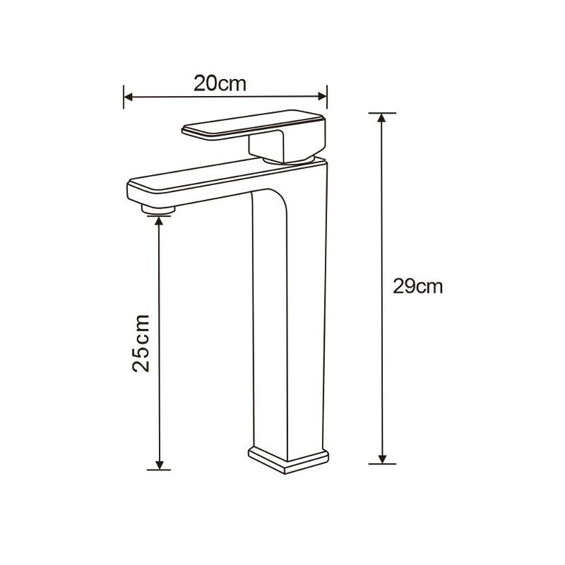 Mexen Cetus high bathroom tap, black - 744310-70