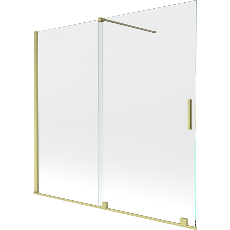 Mexen Velar 2-panel sliding bath screen 170 x 150 cm, transparent, brushed gold - 896-170-000-01-55