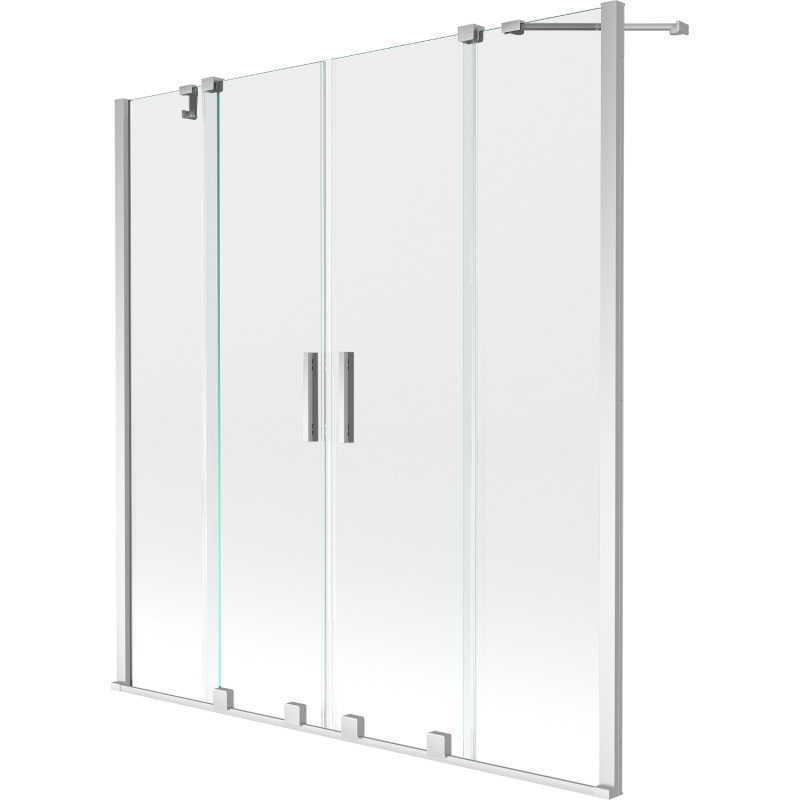 Mexen Velar Duo Bathtub Screen 2-Panel Sliding 160 x 150 cm, Transparent, Chrome - 896-160-000-02-01