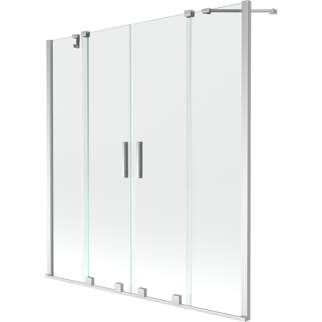 Mexen Velar Duo Bathtub Screen 2-Panel Sliding 160 x 150 cm, Transparent, Chrome - 896-160-000-02-01