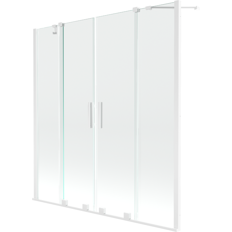 Mexen Velar Duo 2-wing sliding bath screen 150 x 150 cm, transparent, white - 896-150-000-02-20