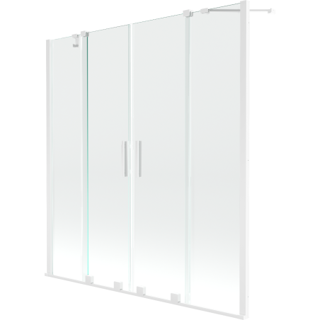 Mexen Velar Duo Bathtub Screen 2-Panel Sliding 150 x 150 cm, Transparent, White - 896-150-000-02-20