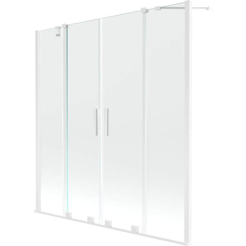 Mexen Velar Duo 2-wing bathtub screen Sliding 160 x 150 cm, transparent, white - 896-160-000-02-20