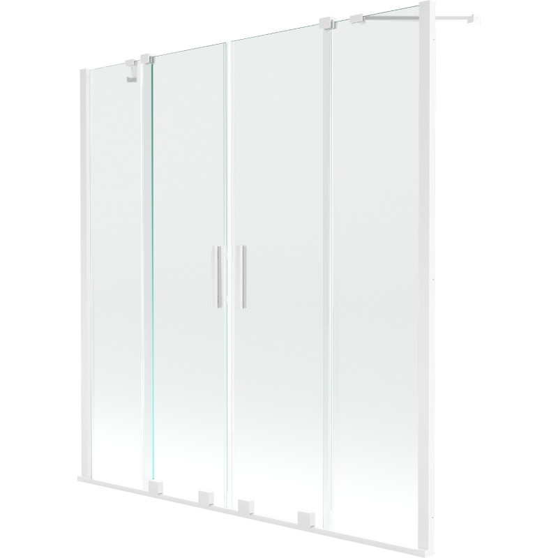 Mexen Velar Duo bath screen 2-wing sliding 160 x 150 cm, transparent, white - 896-160-000-02-20