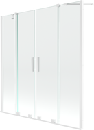 Mexen Velar Duo bath screen 2-wing sliding 160 x 150 cm, transparent, white - 896-160-000-02-20