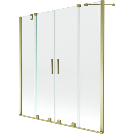 Mexen Velar Duo 2-Panel Sliding Tub Screen 140 x 150 cm, Transparent, Gold - 896-140-000-02-50