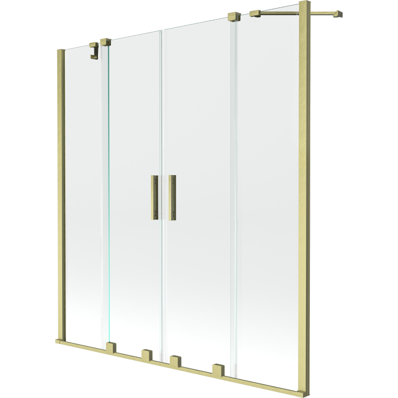 Mexen Velar Duo 2-wing sliding bathtub screen 140 x 150 cm, transparent, brushed gold - 896-140-000-02-55