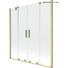 Mexen Velar Duo 2-wing sliding bathtub screen 140 x 150 cm, transparent, brushed gold - 896-140-000-02-55