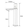 Mexen Crux tall bathroom tap, gold - 744410-50
