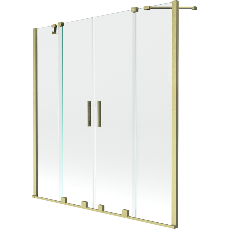 Mexen Velar Duo 2-wing sliding bath screen 160 x 150 cm, transparent, brushed gold - 896-160-000-02-55