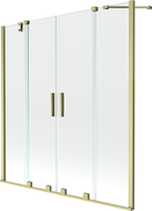 Mexen Velar Duo Bath Screen 2-Panel Sliding 160 x 150 cm, Transparent, Brushed Gold - 896-160-000-02-55
