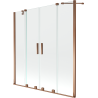 Mexen Velar Duo 2-wing bathtub screen Sliding 140 x 150 cm, transparent, Rose gold - 896-140-000-02-60