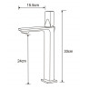 Mexen Crux high basin faucet, black - 744410-70