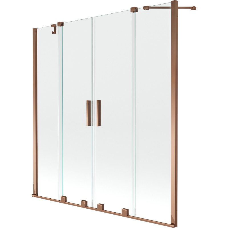 Mexen Velar Duo 2-panel sliding bathtub screen 160 x 150 cm, transparent, rose gold - 896-160-000-02-60