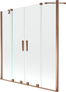 Mexen Velar Duo 2-wing bathtub screen Sliding 160 x 150 cm, transparent, Rose gold - 896-160-000-02-60