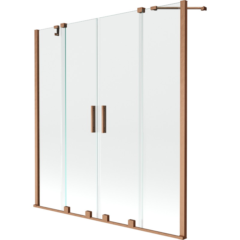 Mexen Velar Velar Duo bathtub screen 2-panel sliding 150 x 150 cm, transparent, brushed copper - 896-150-000-02-65