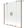 Mexen Velar Duo 2-wing sliding bath screen 160 x 150 cm, transparent, brushed copper - 896-160-000-02-65
