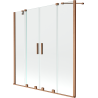 Mexen Velar Duo 2-Wing Sliding Bathtub Screen 160 x 150 cm, Transparent, Brushed Copper - 896-160-000-02-65