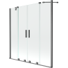 Mexen Velar Duo 2-panel sliding bath screen 150 x 150 cm, transparent, brushed gun gray - 896-150-000-02-66