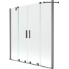 Mexen Velar Duo Shower Screen 2-Panel Sliding 150 x 150 cm, Transparent, Brushed Gun Gray - 896-150-000-02-66