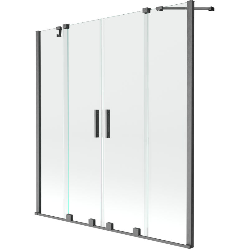 Mexen Velar Duo 2-wing bathtub screen Sliding 160 x 150 cm, transparent, brushed gun gray - 896-160-000-02-66